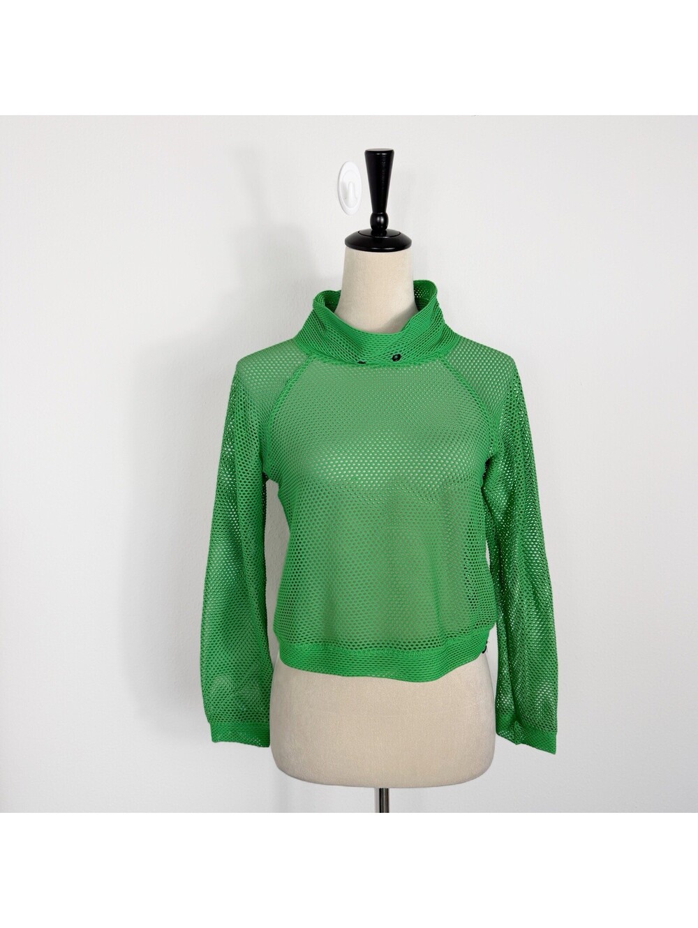 Koral Women’s Green Mesh Pullover Hoodie Long Sleeve Active Wear Size Small